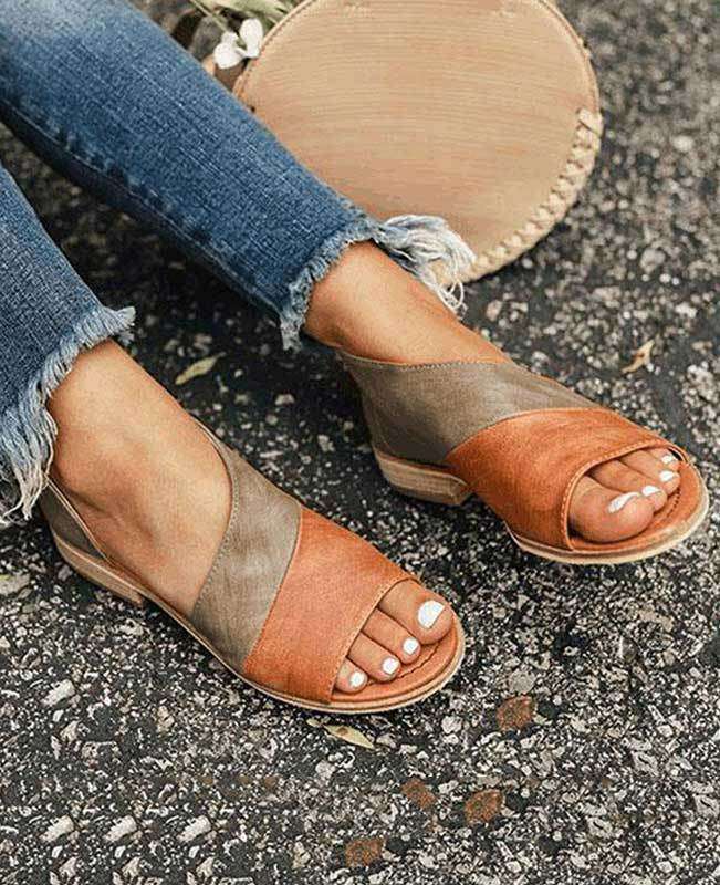 Patchwork Slip on Summer Sandals