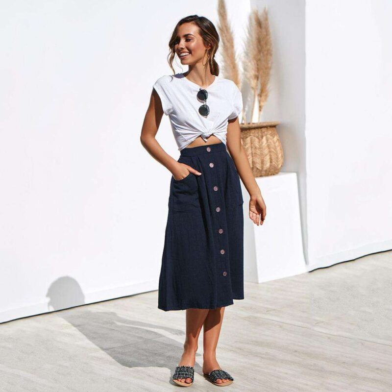 Vintage style clearance button down skirt