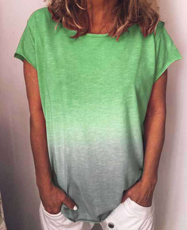 Change Color Round Neck T-shirt