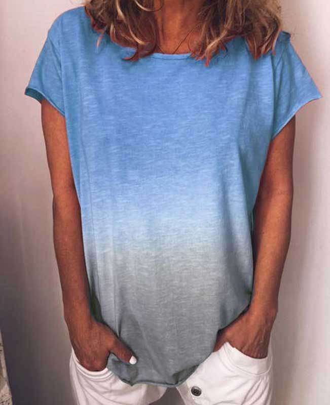 Change Color Round Neck T-shirt