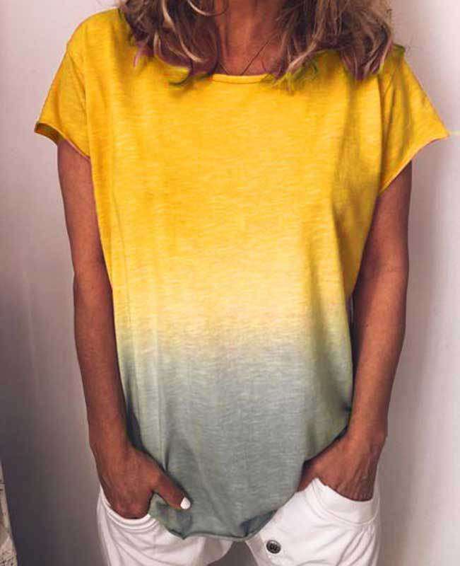 Change Color Round Neck T-shirt