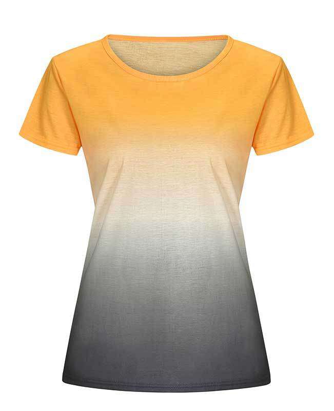Change Color Round Neck T-shirt-7