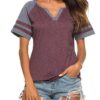 Baseball V-neck T Shirts-1
