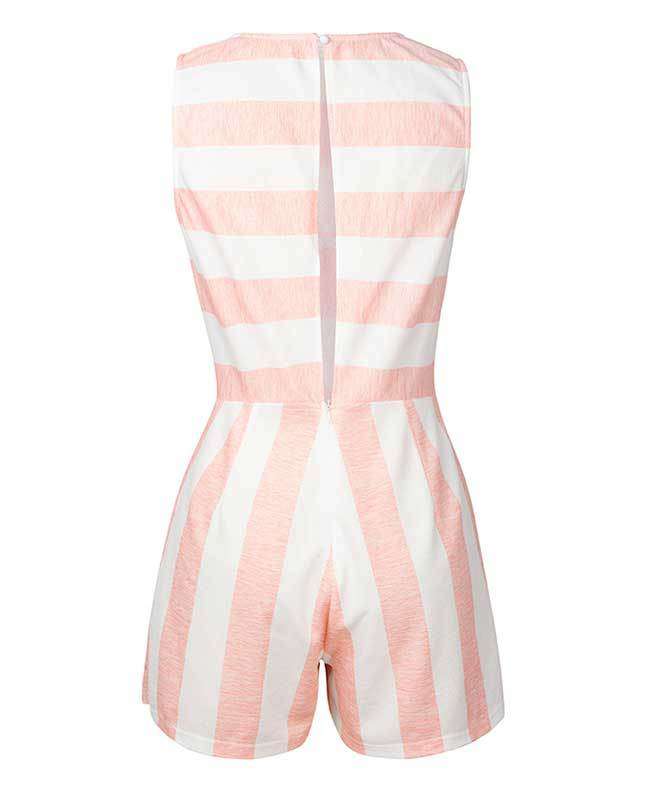Sleeveless Striped Jumpsuit Short