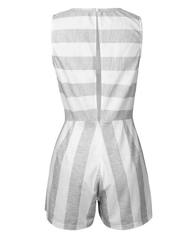 Sleeveless Striped Jumpsuit Short