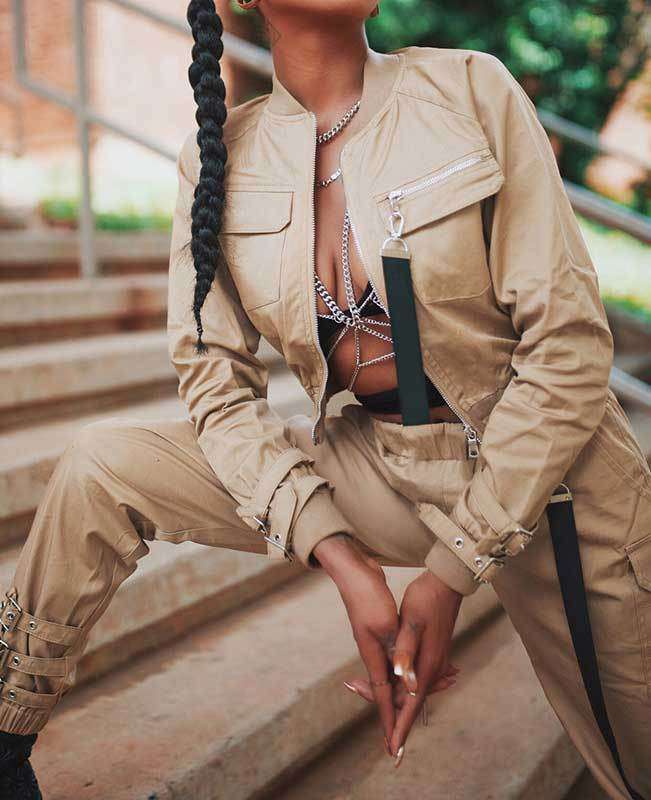 Women Crop Bomber Jacket-1
