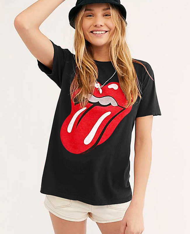 Round Neck Big Tongue Tops T-shirt-5