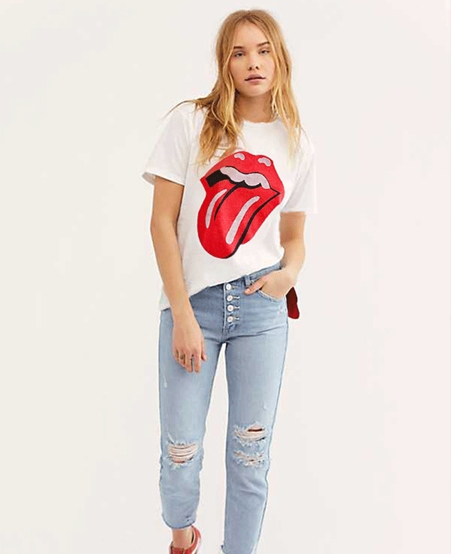 Round Neck Big Tongue Tops T-shirt-3