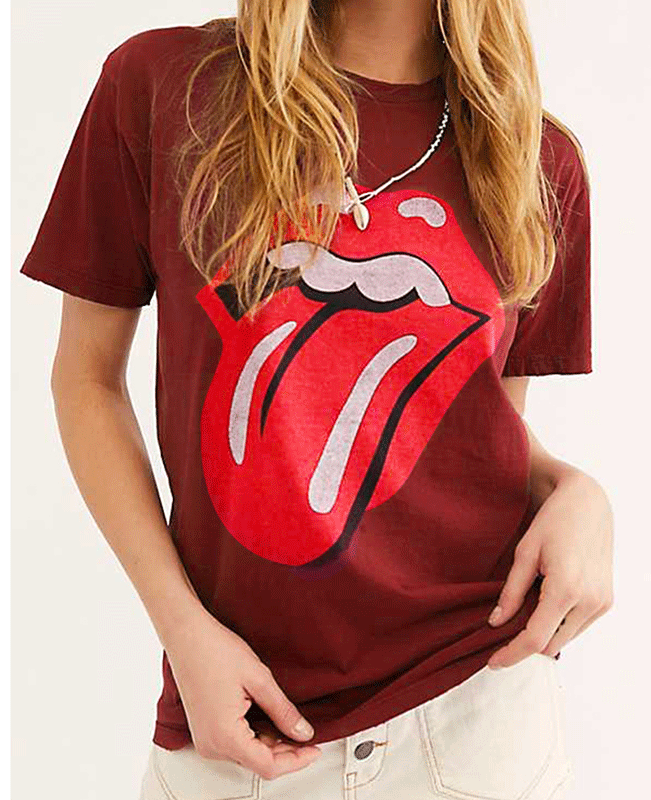 Round Neck Big Tongue Tops T-shirt
