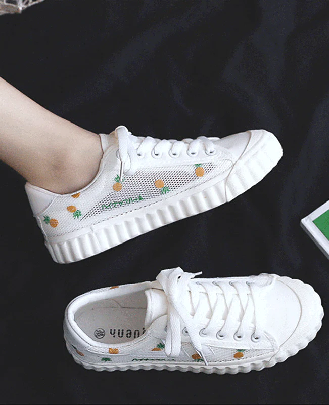 Cute Mesh Breathable Canvas Flats