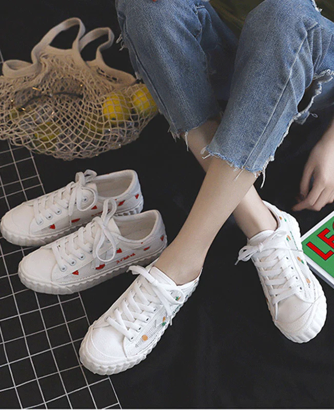 Cute Mesh Breathable Canvas Flats