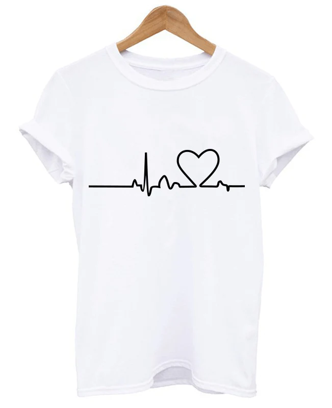 Women Casual Harajuku Love Printed T-shirts
