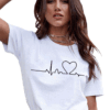 Women Casual Harajuku Love Printed T-shirts