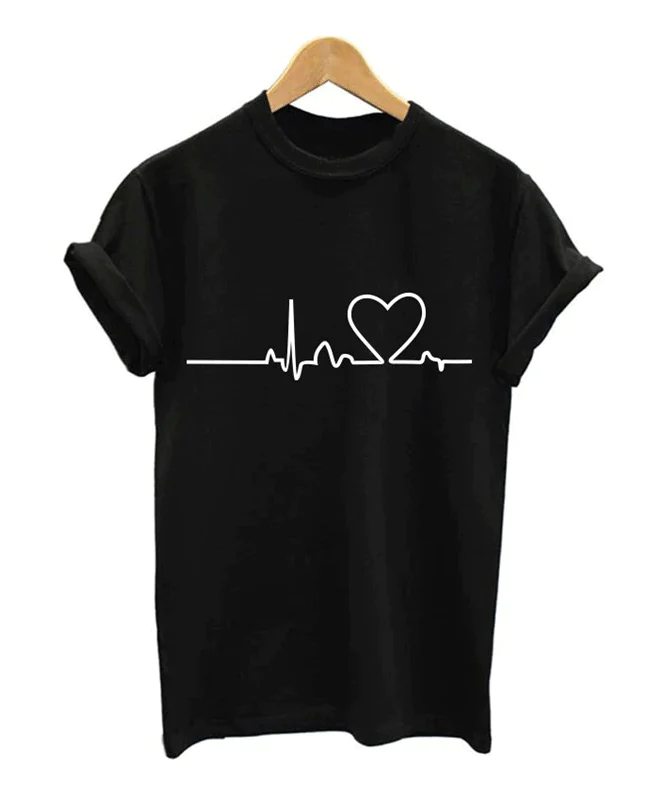 Women Casual Harajuku Love Printed T-shirts