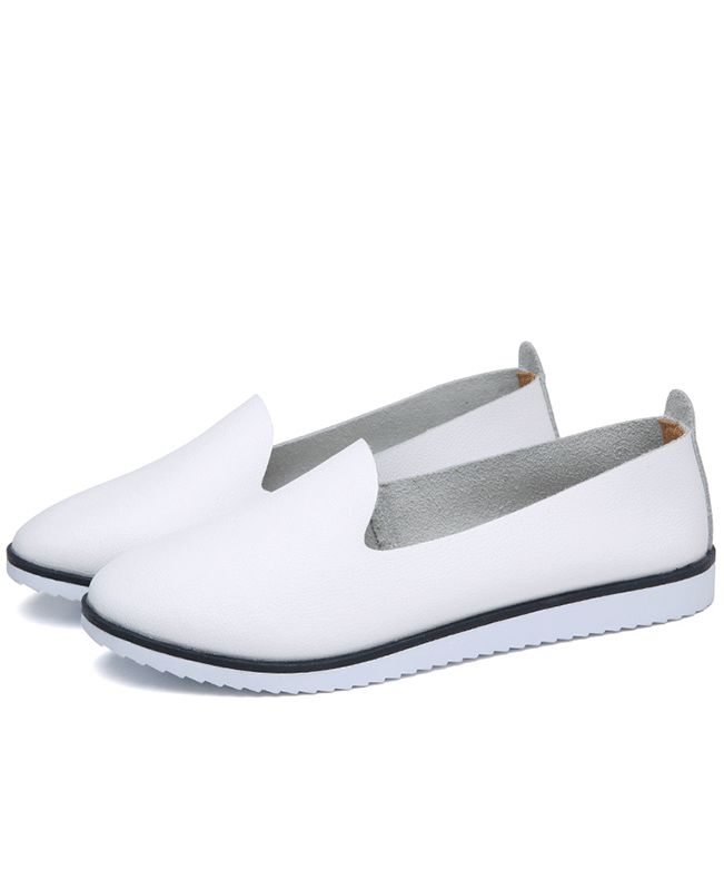 Genuine Leather Ladies Shallow Moccasins