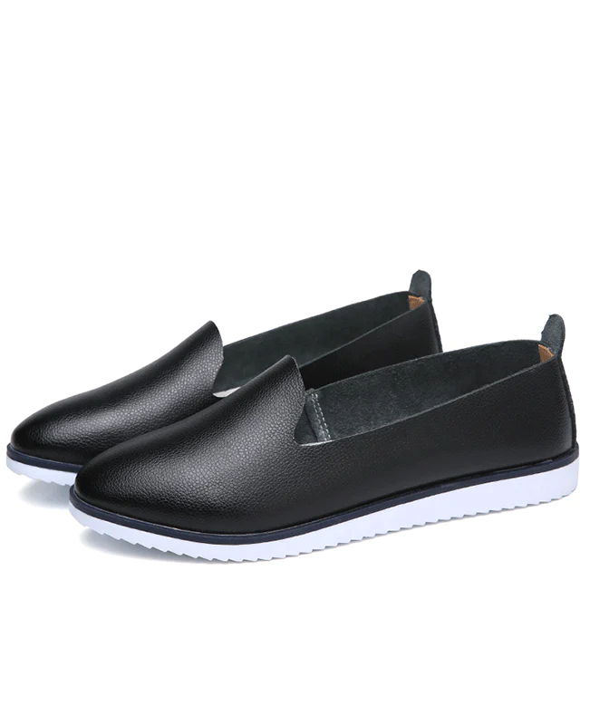 Genuine Leather Ladies Shallow Moccasins