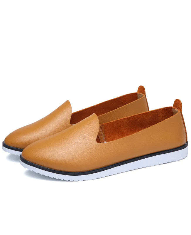 Genuine Leather Ladies Shallow Moccasins