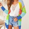 Colorful Striped Sweater Cardigan