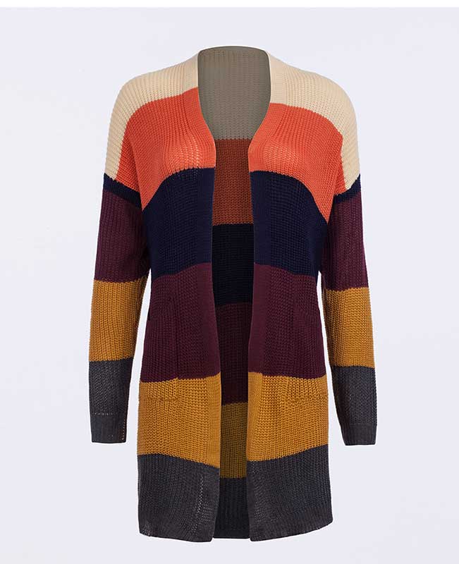 Rainbow Color Oversized Knitted Sweater
