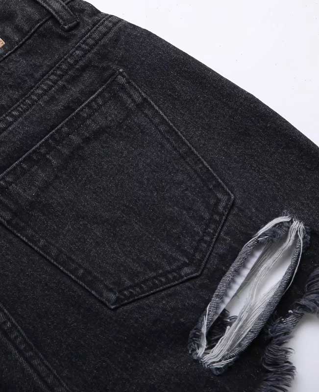 Push Up Ripped Jeans Shorts-9