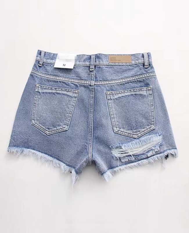 Push Up Ripped Jeans Shorts-3