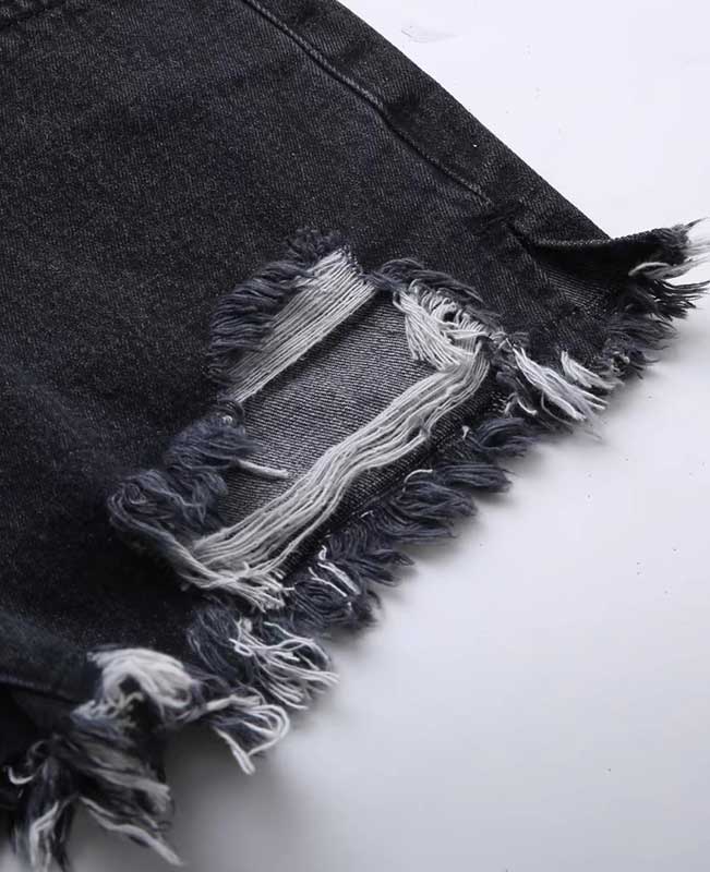 Push Up Ripped Jeans Shorts-12