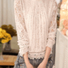 Stand Collar Lace White Blouse
