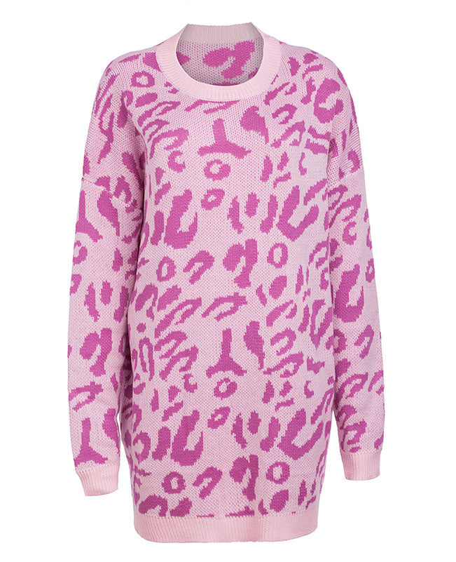 Oversized Leopard Print Sweater-5