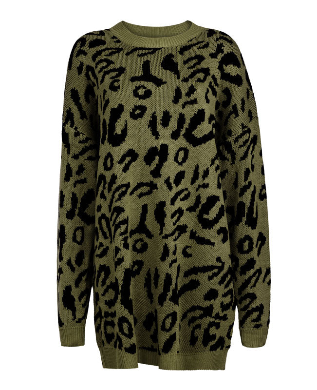 Oversized Leopard Print Sweater-8