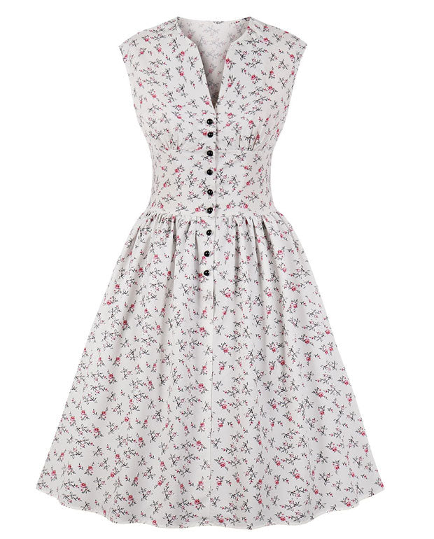 Sleeveless Floral Vintage Cocktail Dresses