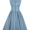 Sleeveless Floral Vintage Cocktail Dresses