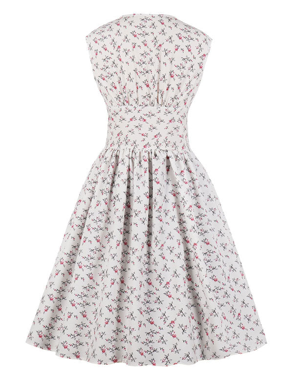 Sleeveless Floral Vintage Cocktail Dresses