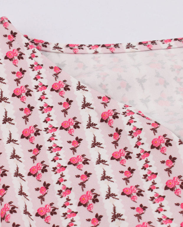 Sleeveless Floral Vintage Cocktail Dresses