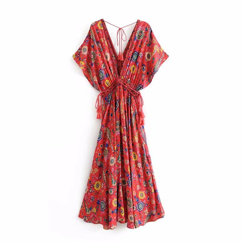 Bohemian Long Beach Dress-7