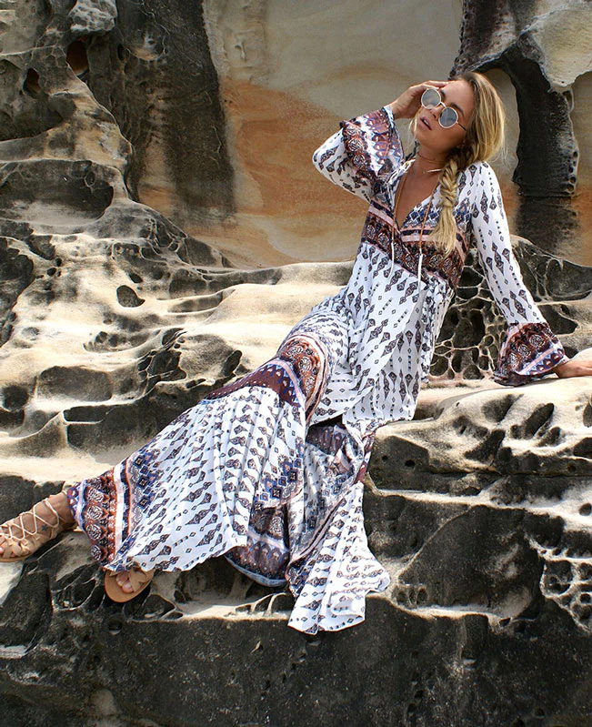 Boho Beach Maxi Dress-7