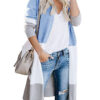 Colorblock Long Cardigan Sweater