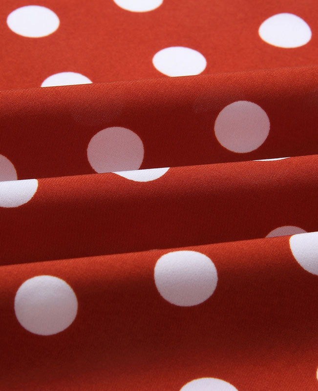 Polka Dot Bohemian Dresses with Sleeves-4