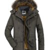 Faux Fur Lined Mens Winter Coat Winter Military Jacket