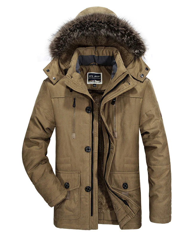 Faux Fur Lined Mens Winter Coat Winter Military Jacket