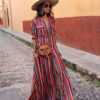 Colorful Striped Boho Long Dresses