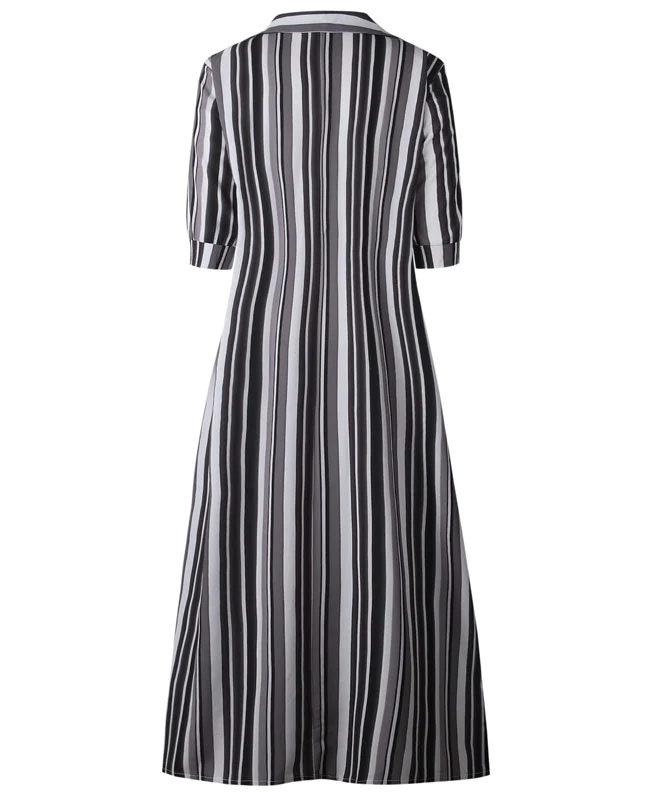 Bohemia striped hotsell shirt maxi dress