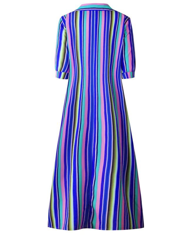 Colorful Striped Boho Long Dresses-8