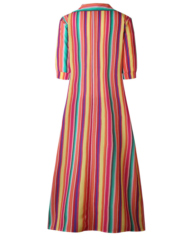 Colorful Striped Boho Long Dresses-10