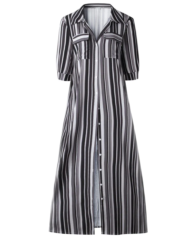 Colorful Striped Boho Long Dresses-11