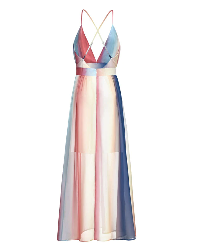 Colorful Striped Long Summer Dresses-5