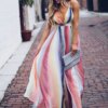 Colorful Striped Long Summer Dresses