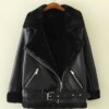 Faux Shearling Moto Jacket Coat