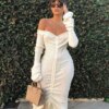 White Off the Shoulder Dress