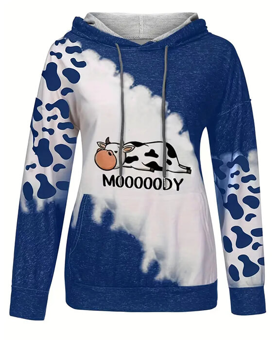 Cow Pattern Kangaroo Pocket Sweatshirts Hoodies (4)