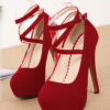 Ankle Strap Platform Shoes Pump Party Dress High Heel